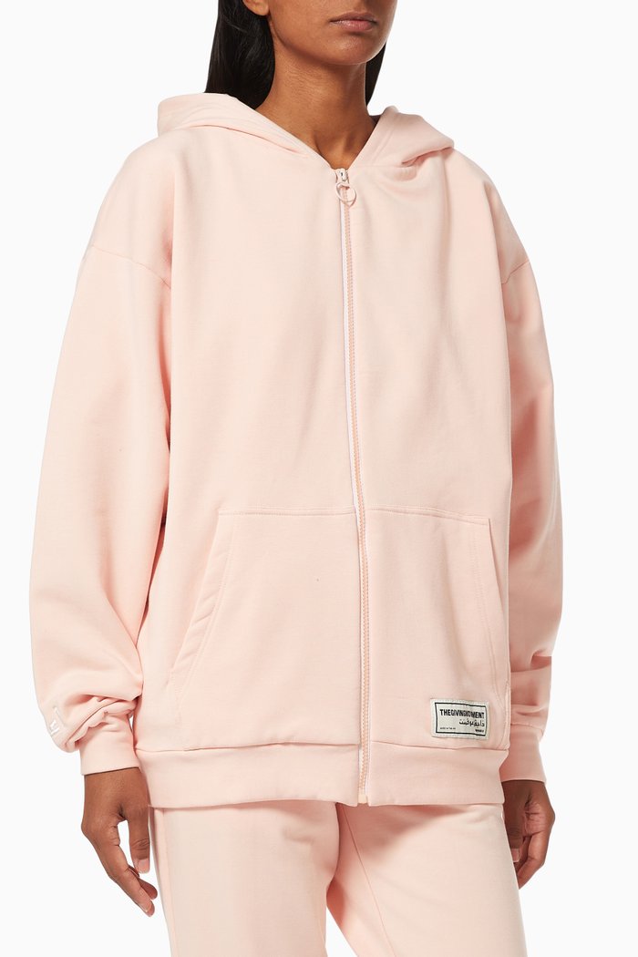 

Organic Bamboo Super Oversized Zip Hoodie, Pink