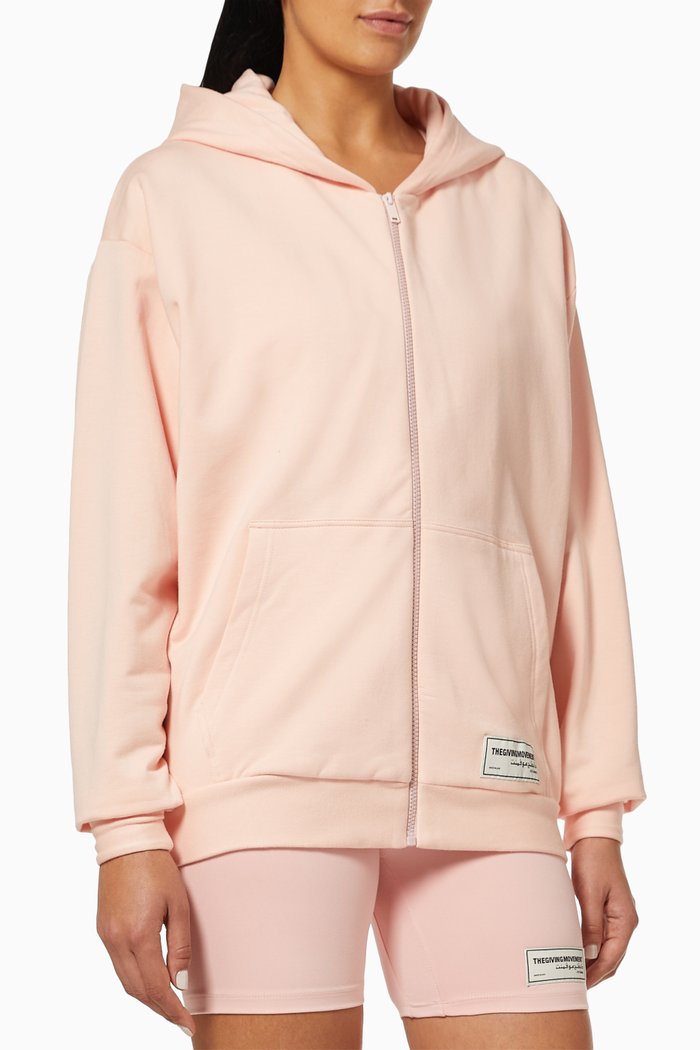 

Organic Bamboo Super Oversized Zip Hoodie, Pink