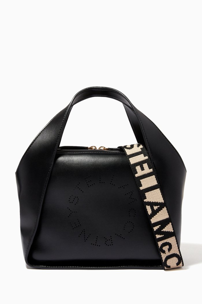 

Medium Stella Logo Crossbody Bag in Eco Alter Nappa, Black