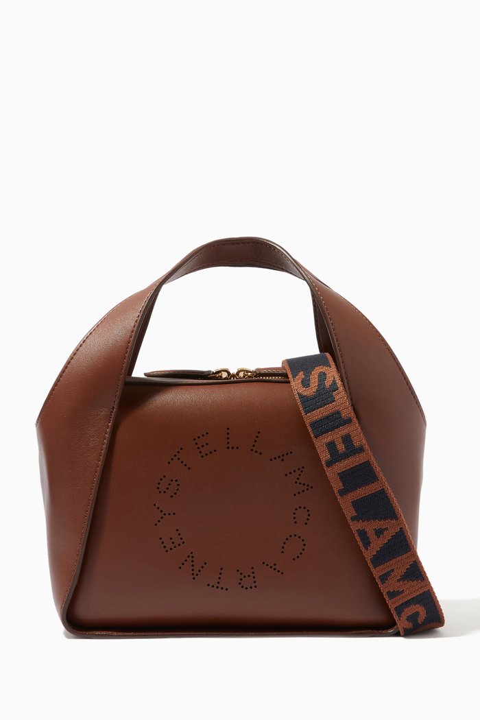 

Medium Stella Logo Crossbody Bag in Eco Alter Nappa, Brown