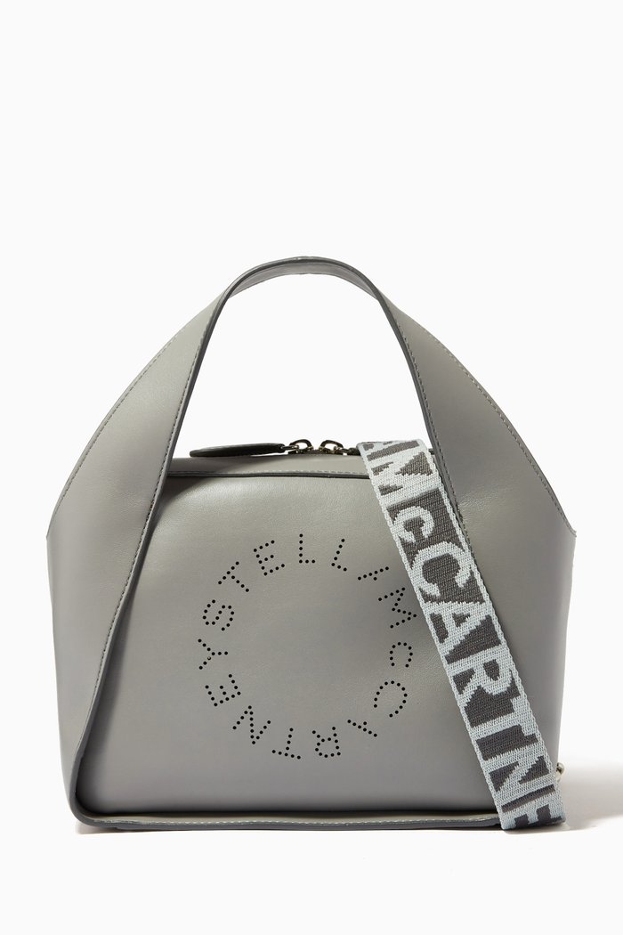 

Medium Stella Logo Crossbody Bag in Eco Alter Nappa, Grey