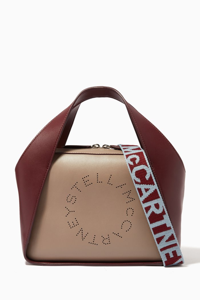 

Medium Stella Logo Crossbody Bag in Eco Alter Nappa, Burgundy