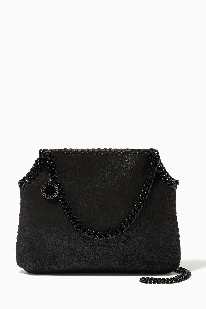 Falabella Medium Shoulder Bag in Shaggy Deer, Black