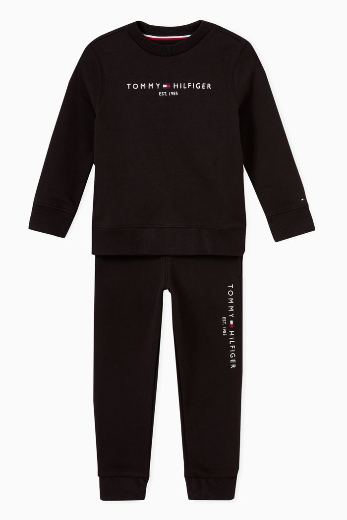 

Essential Sweatshirt And Track Pants Set in Organic Cotton, Black