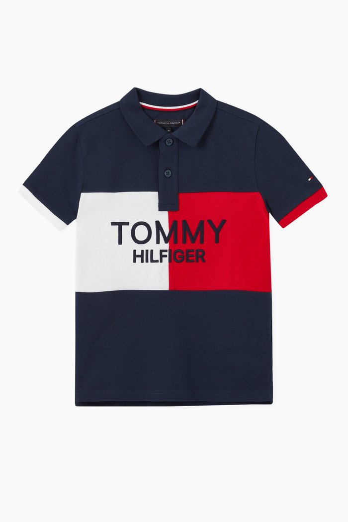 

Colour-blocked Archive Polo Shirt in Organic Pique, Blue