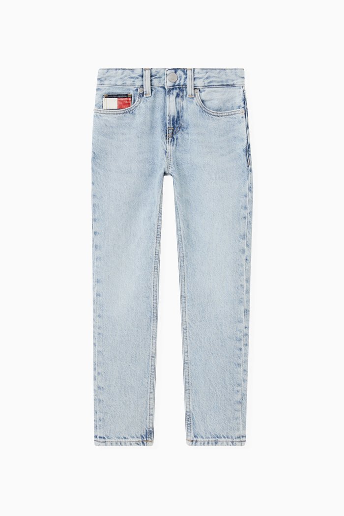 Flag Slim Fit Jeans in Denim, Blue