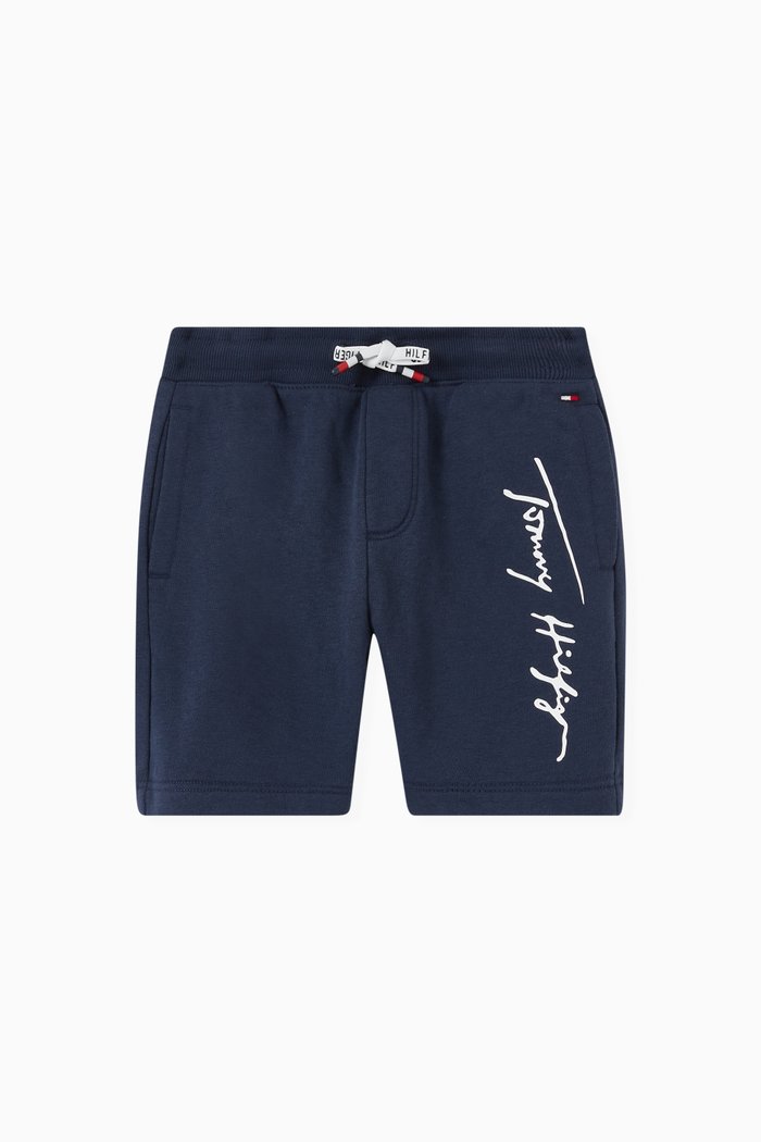 Signature Logo Jogger Shorts in Terry, Blue