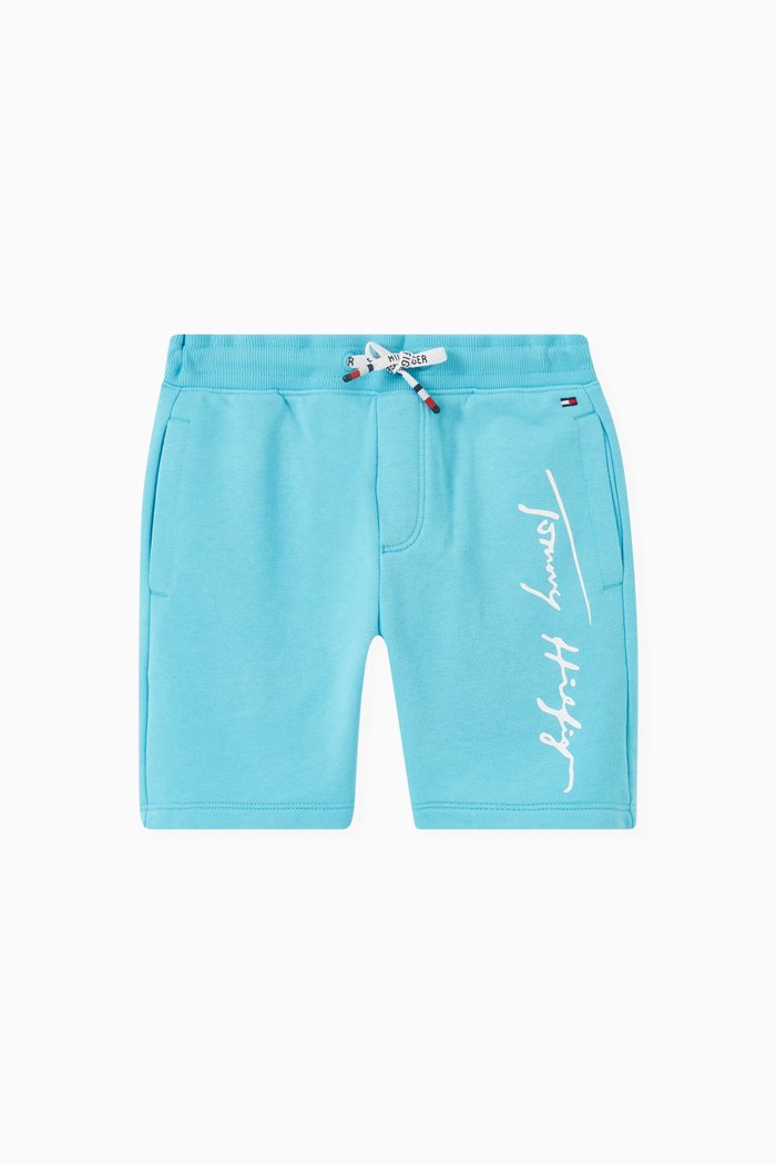 Signature Logo Jogger Shorts in Terry, Blue