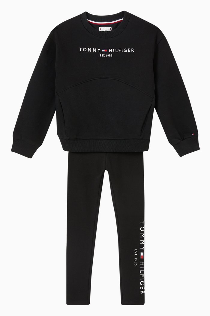 

Essential Sweatshirt And Leggings Set in Organic Blend, Black