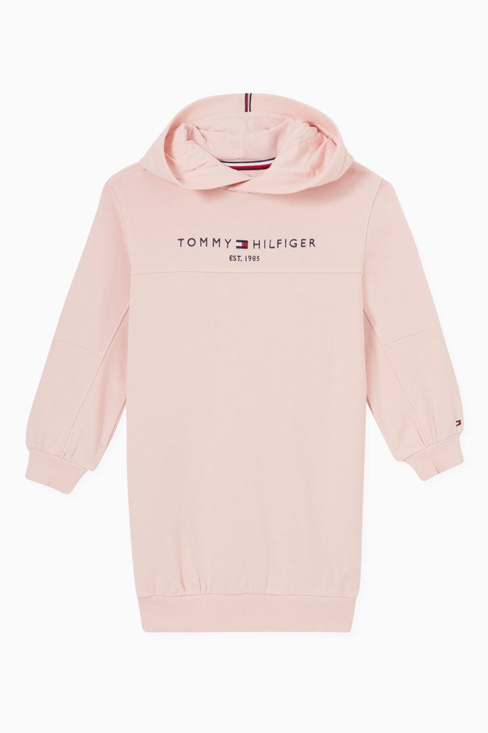 

Essential Hoodie Dress in Terry, Pink