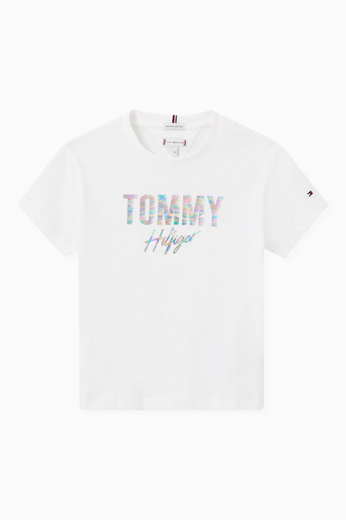 

Tommy Script T-shirt in Organic Jersey, White