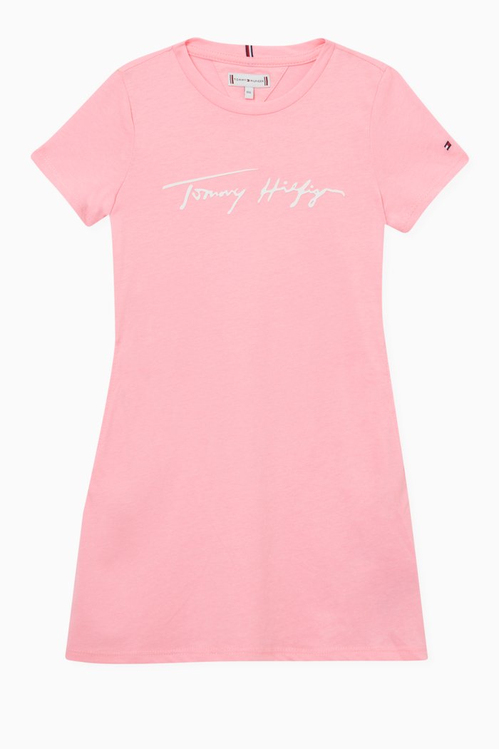 

Signature Logo T-Shirt Dress in Organic Cotton Jersey, Pink