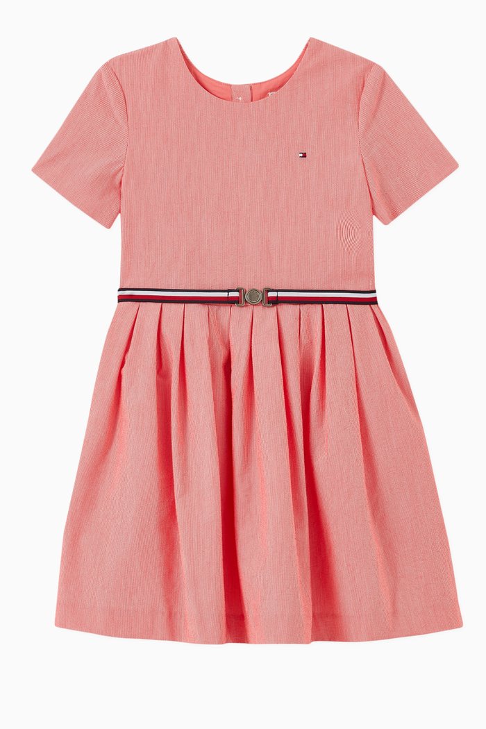 

Box Pleat Dress in Stretch Organic Blend, Pink