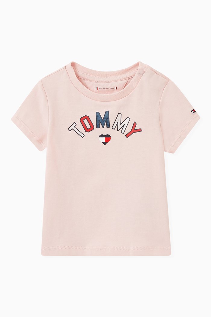 

Logo Heart T-shirt in Organic Jersey, Pink
