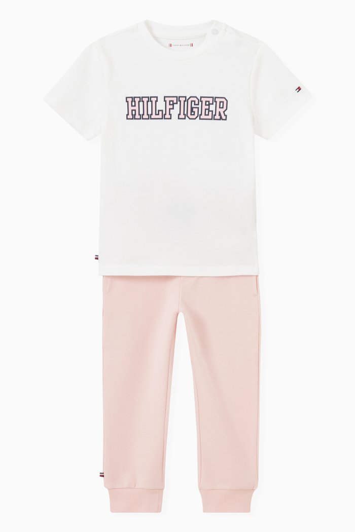 

T-shirt & Sweatpants Gift Set in Cotton Terry, Pink