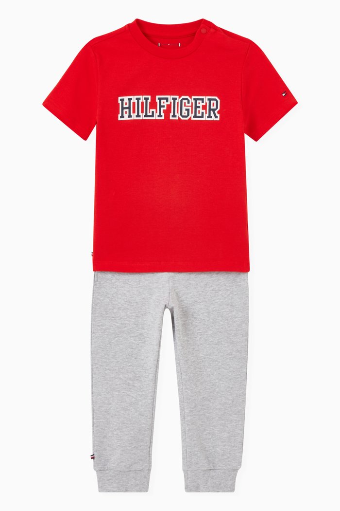 

TH T-shirt & Sweatpants Gift Set in Cotton Terry, Multicolour