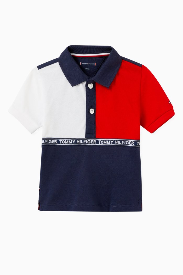 

Colourblock Logo Polo Shirt in Pique, Multicolour
