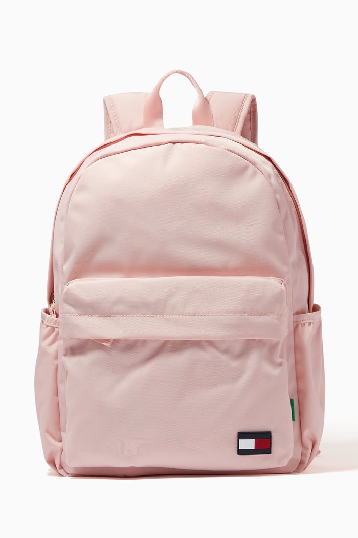 Flag Backpack in Canvas, Pink