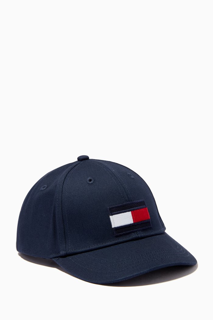

Flag Patch Baseball Cap in Organic Cotton Twill, Blue