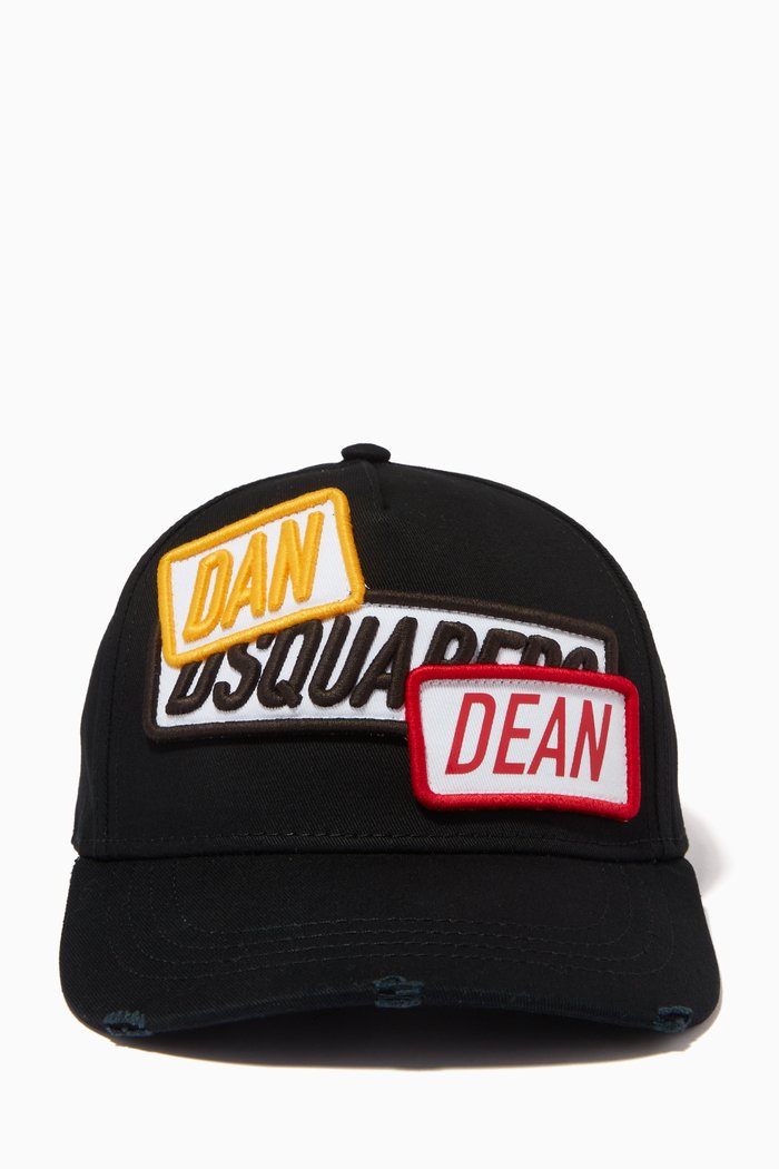 

Logo Patch Baseball Cap in Cotton, Black
