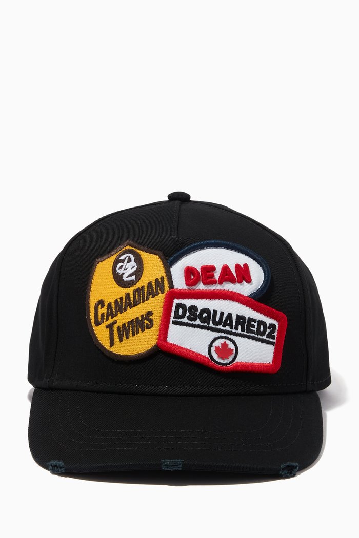 

Dan-64 Patches Cap in Cotton Gabardine, Black