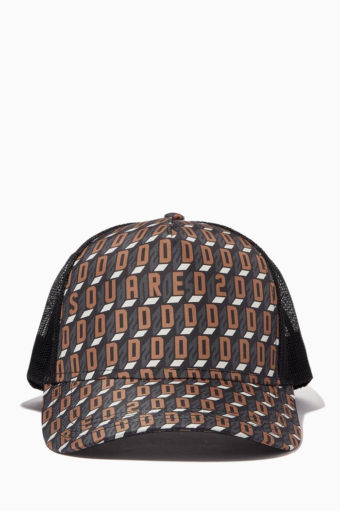 

Monogram Cap in Nylon Mesh, Brown