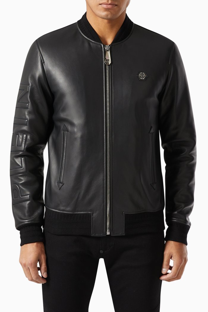 

Biker Jacket in Leather, Black