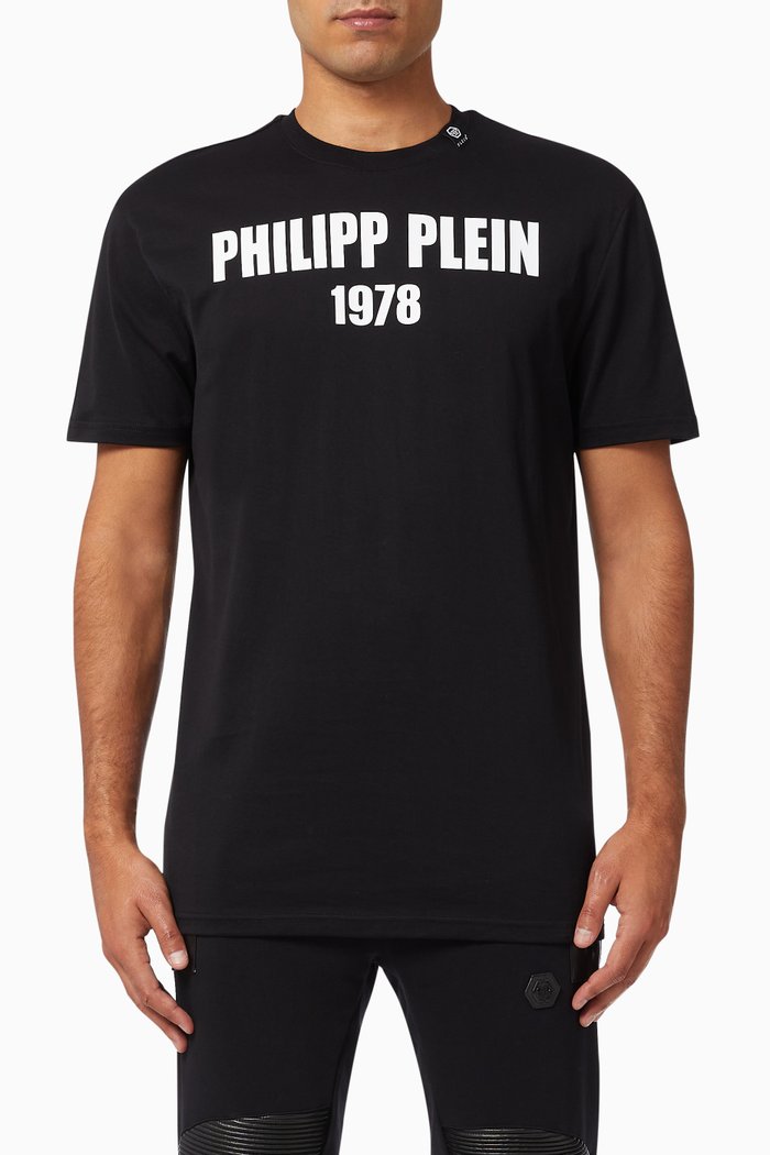 

Clouds Print T-shirt in Cotton, Black
