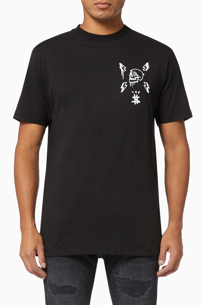 

Hexagon Logo Print T-shirt in Cotton, Black
