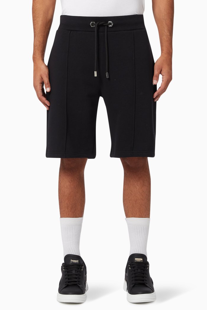 

Jogging Shorts Iconic Plein in Cotton, Black