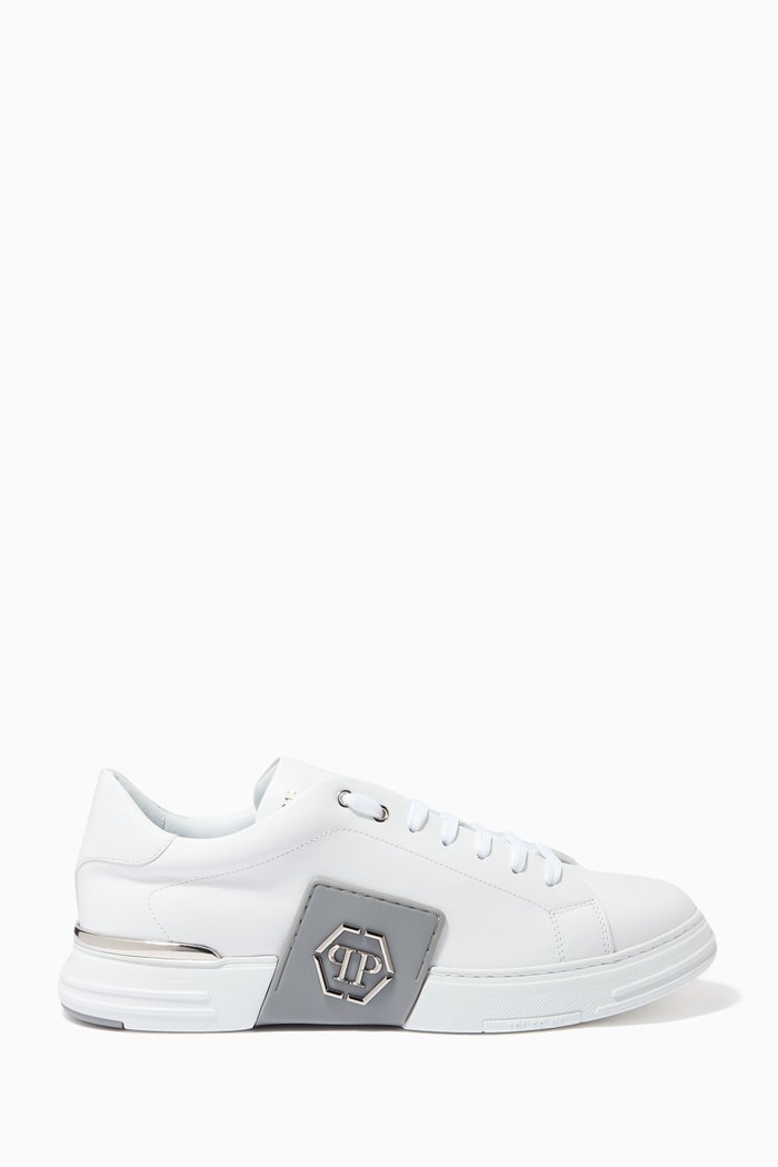 

Phantom Kicks Sneakers in Leather, White