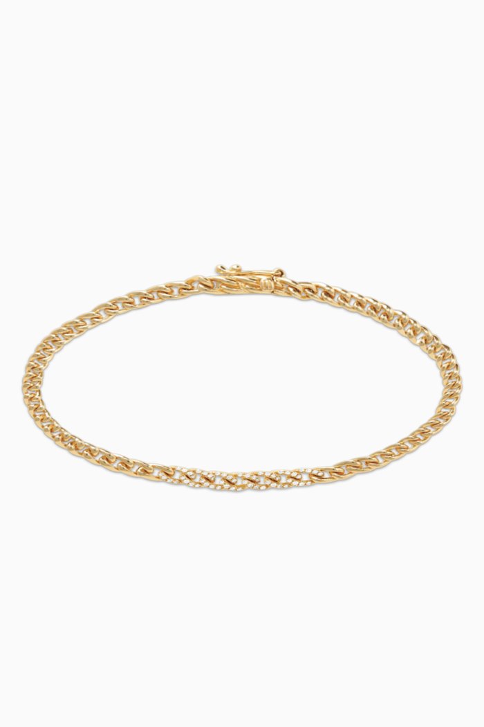 

Diamond Accent Chunky Chain Bracelet in 10kt Yellow Gold