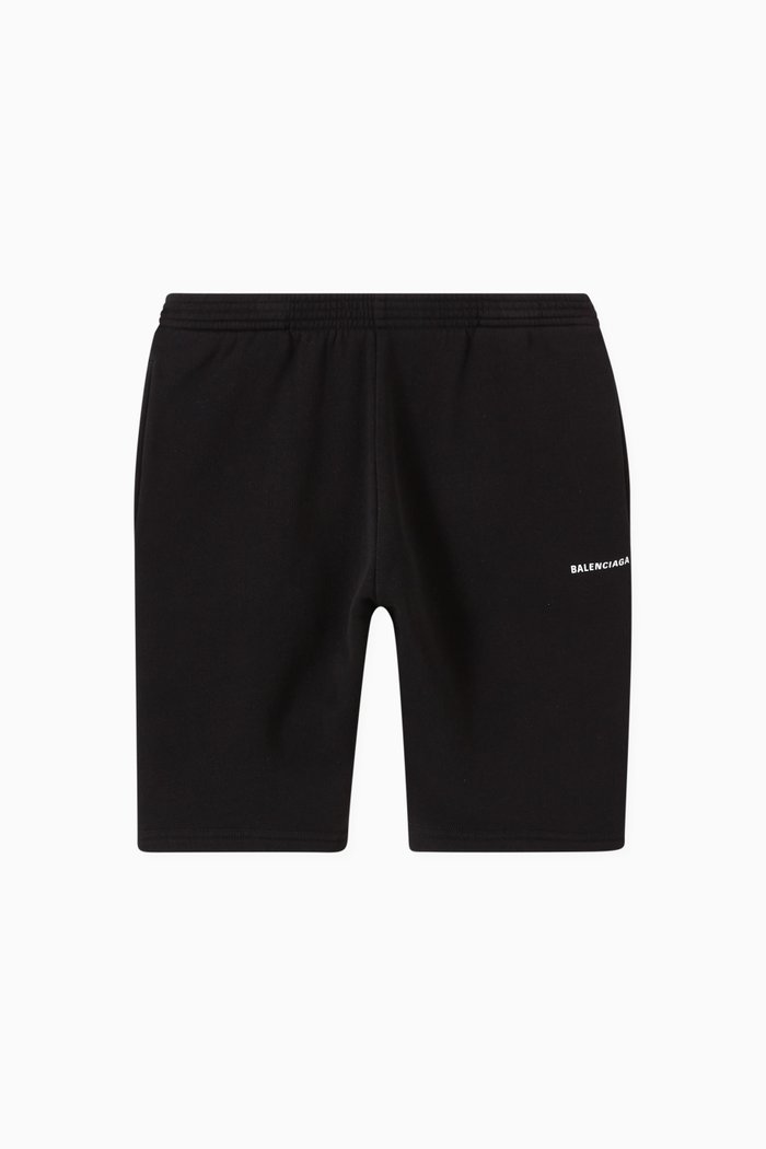 

Logo Jogging Shorts in Cotton Jersey, Black
