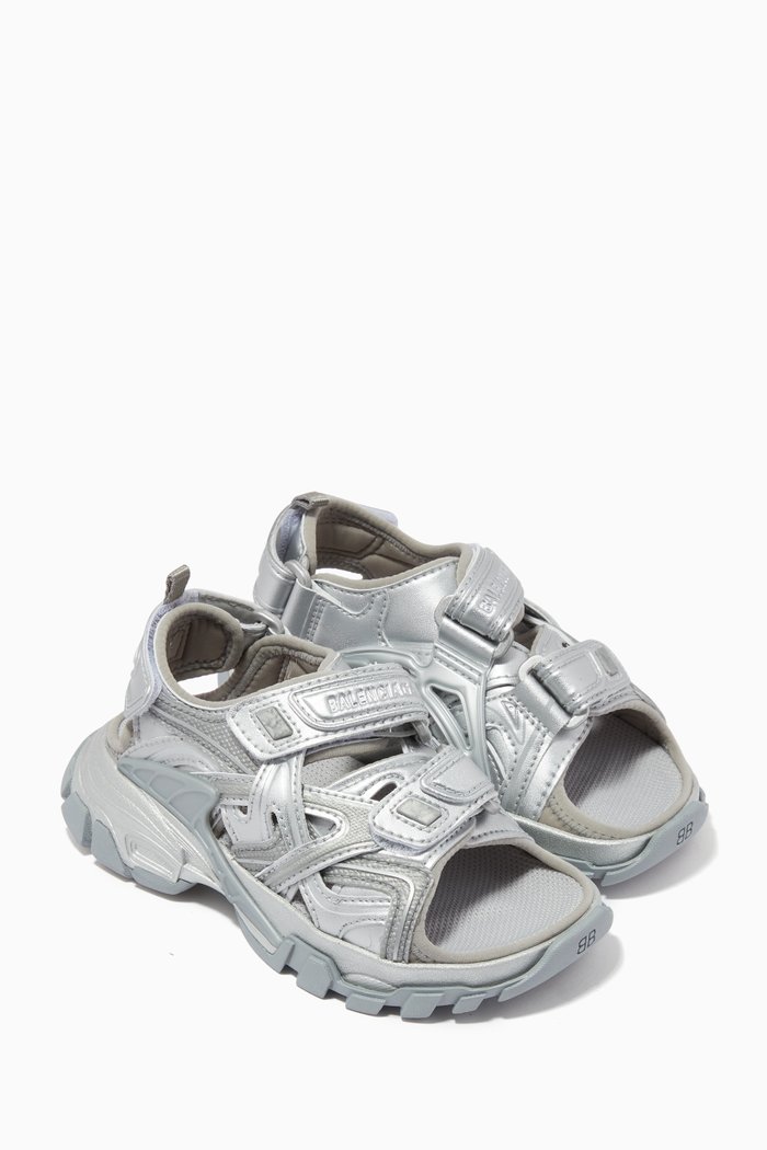 

Track Sandals in Mesh & Nylon, Silver