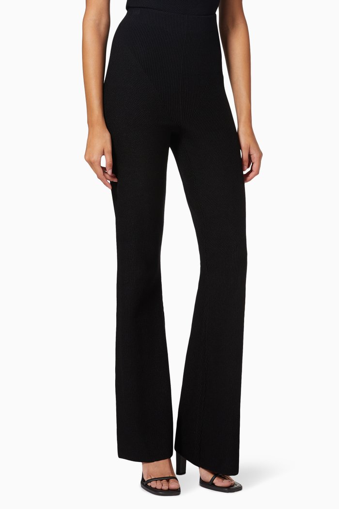 

Lajas Pants in Ribbed Knit, Black