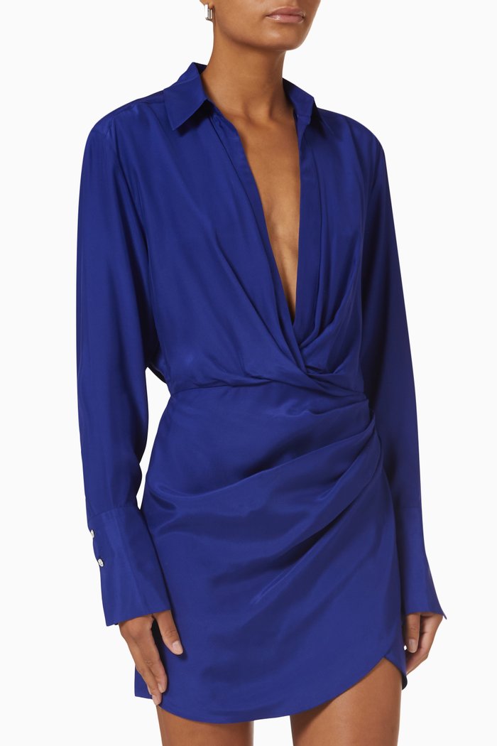 

Naha Mini Dress in Silk, Blue