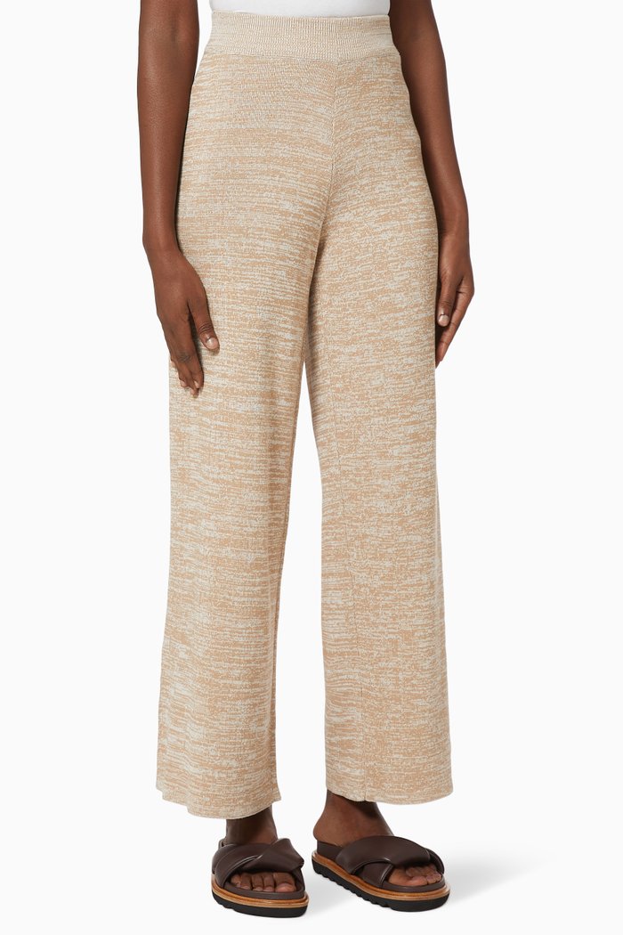

Cropped Knitted Pants in Cotton, Brown