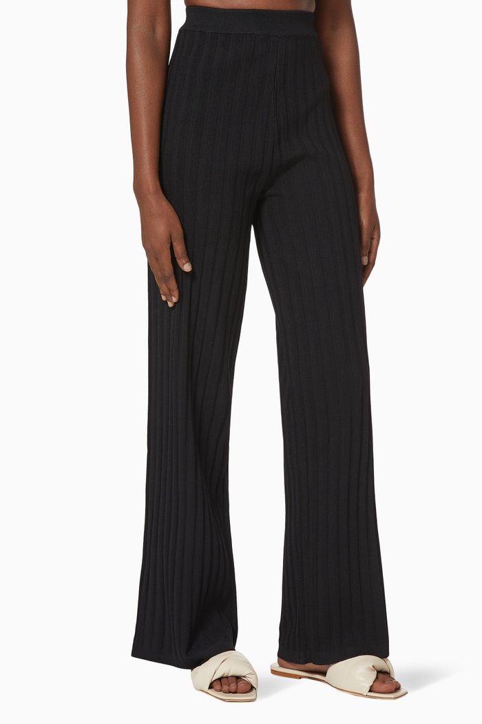 Knitted Pants in Cotton, Black