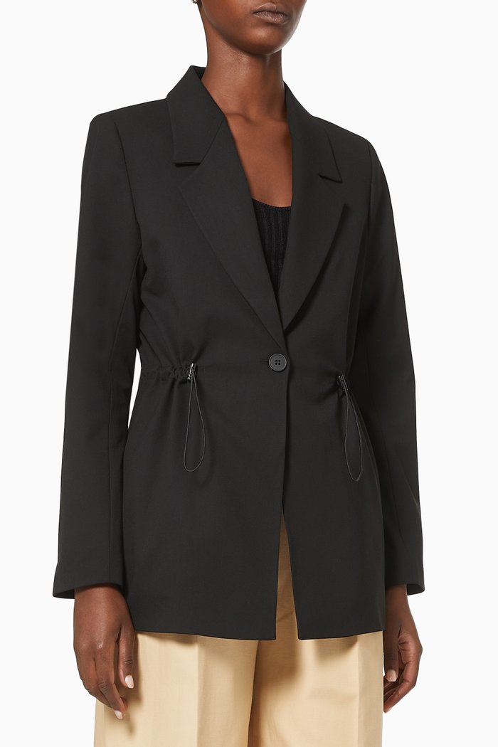 

Long Blazer in Recycled Polyester, Black