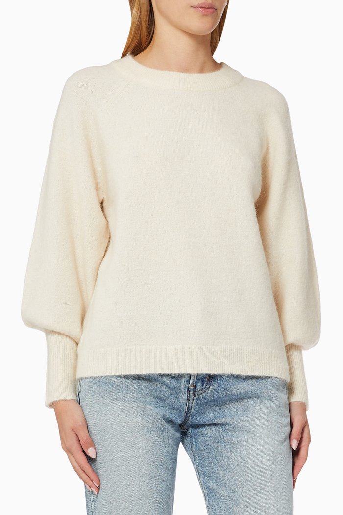 

Balloon Sleeve Pullover in Alpaca Wool & Recycled Polyester, Grey