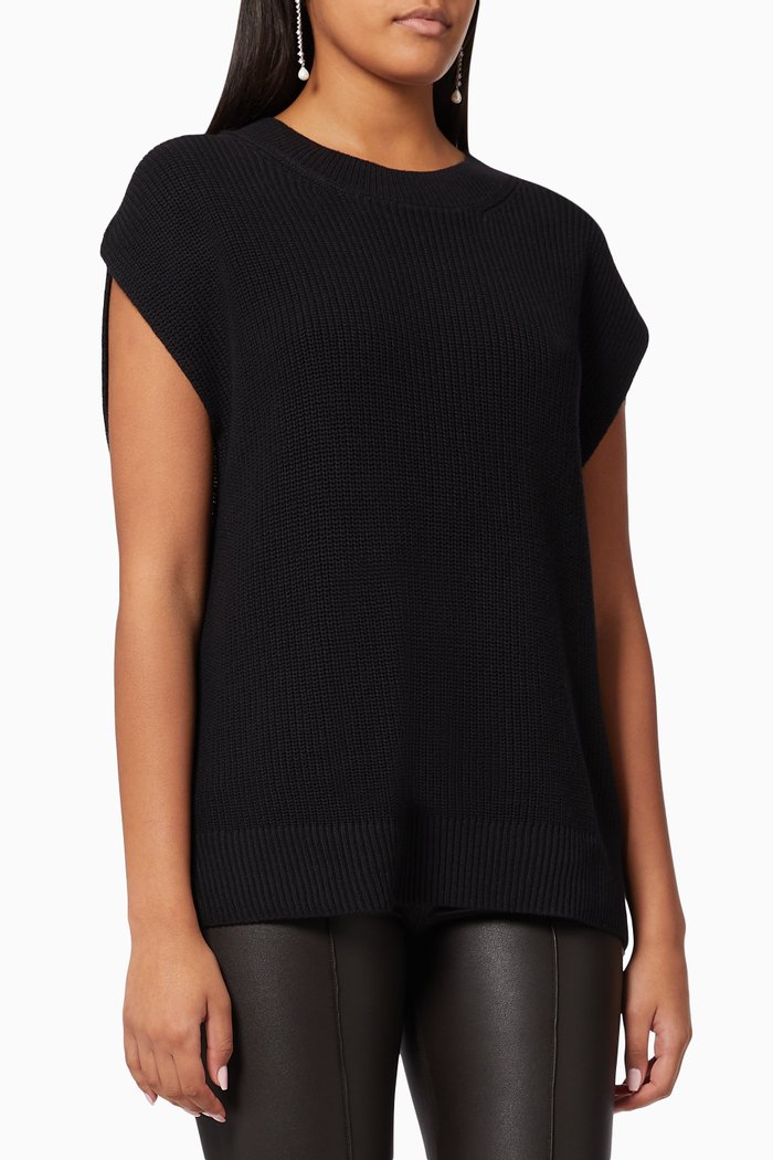 

SLFPalma Vest in Cotton Knit, Black