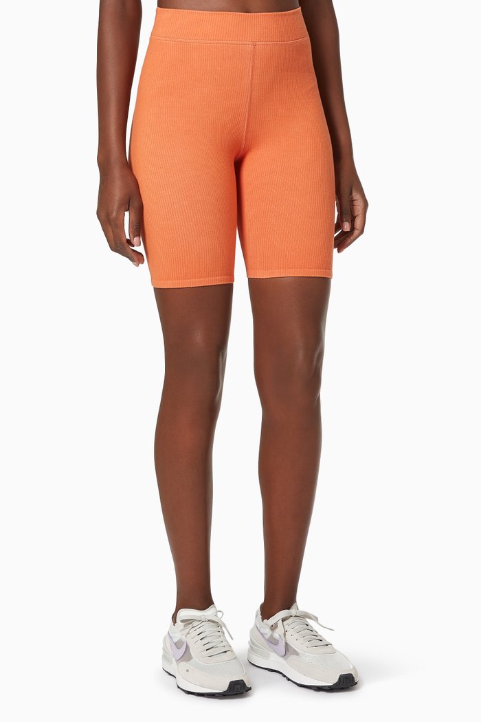

Seamless Rib Bike Shorts in Cotton, Orange
