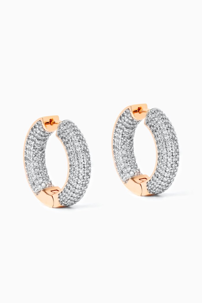 

Pavé Doughnut Hoop Earrings, Gold