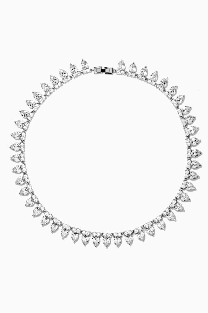 Monarch Pavé Heart Choker, Silver