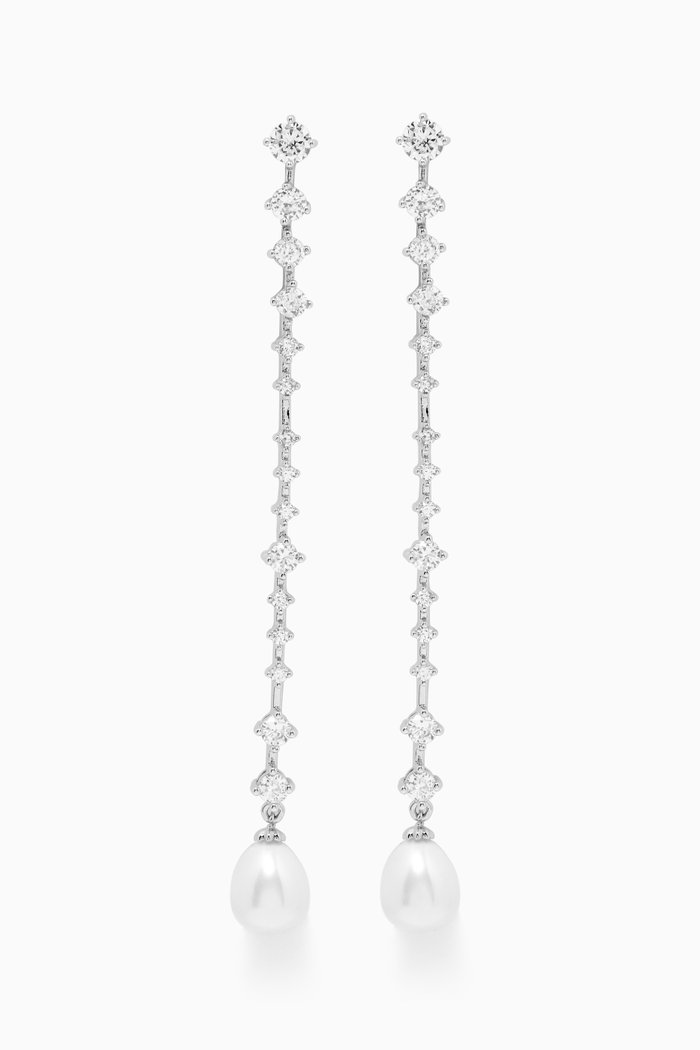 

Staggered Drop Earrings, Silver