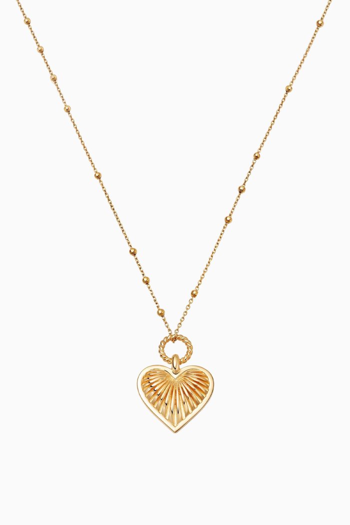 

Ridge Heart Necklace in 18kt Gold Plating
