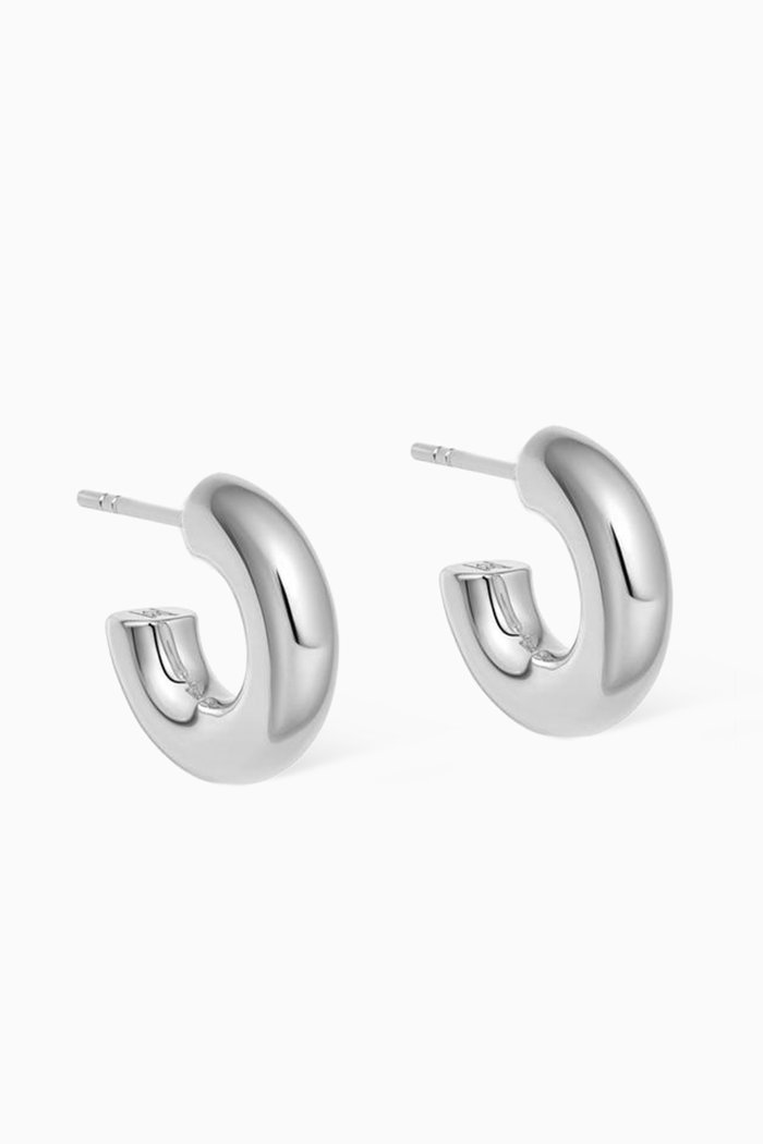 

Mini Chubby Hoop Earrings in Silver Plating