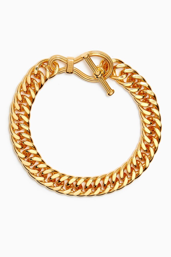 

Ridge T-bar Chain Bracelet in 18ct Gold Plated