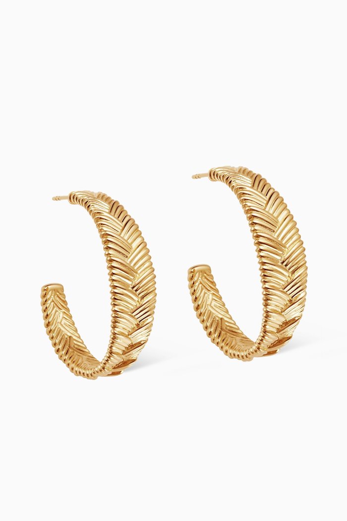 

Large Braid Hoop Earrings in 18ct Gold Plated