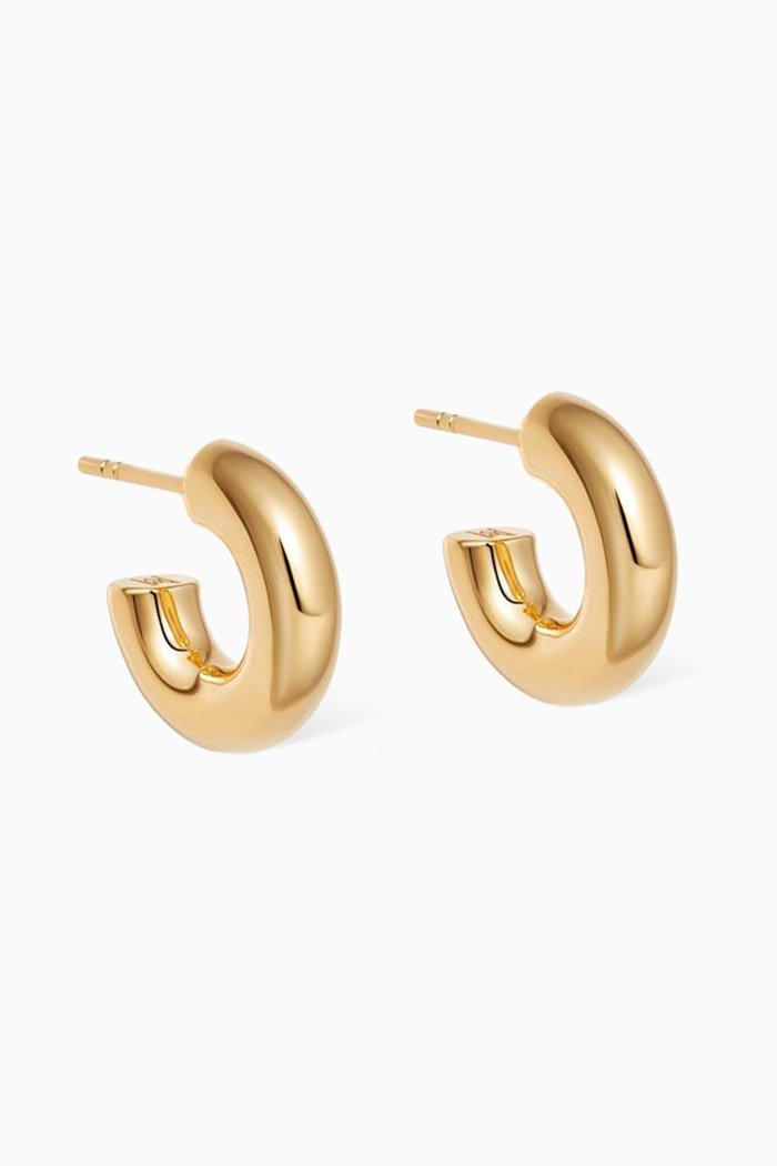 Medium Chubby Hoop Earrings in 18ct Gold Plated
